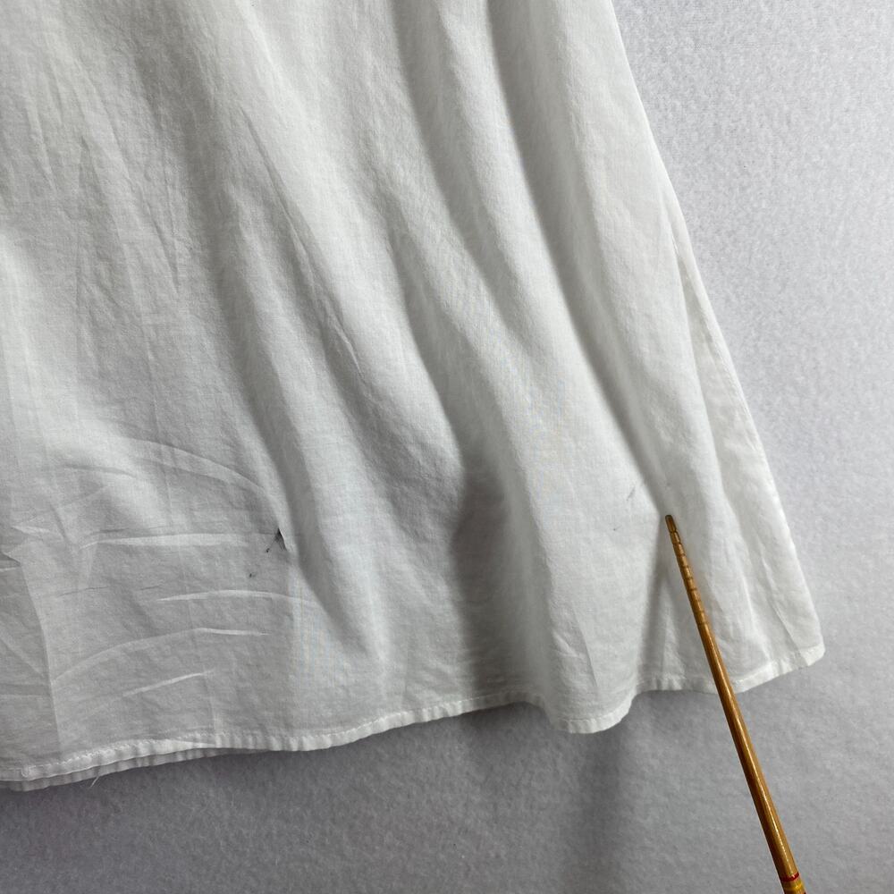 EILEEN FISHER Slip M Organic Cotton Voile Dress Scoop Neck Spaghetti Strap White - Picture 5 of 9
